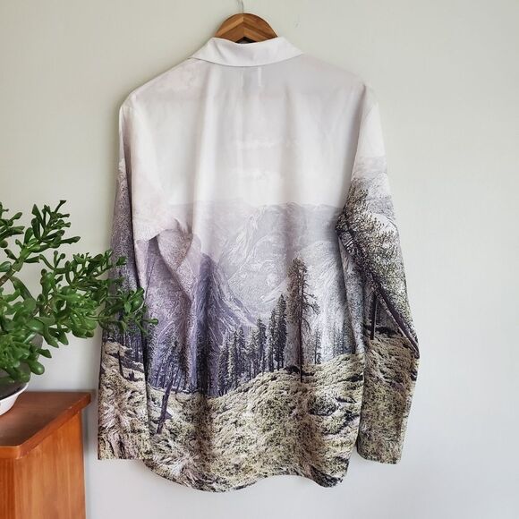 Zara NWT Paint the silence long sleeve collard shirt size Small - Picture 6 of 6